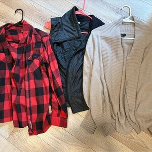 Columbia Red and Black Plaid Button Down Shirt